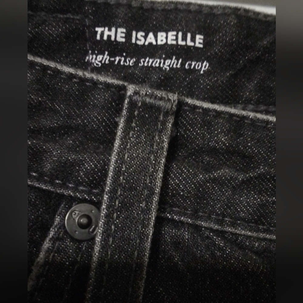 AG - The Isabella high rise straight crop jeans in black size 24R women's - Picture 3 of 5